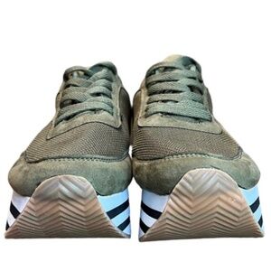 Shoe Republic LA Olive Green Platform Sneakers